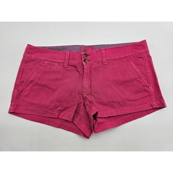 2 Pair American Eagle Women's Size 6 Teal and Pink Cuffed Stretch Shorts - Picture 9 of 15